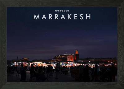 Marrakesch Stadt Nacht Gerahmtes Wandbild Poster Leinwanddruck Bild