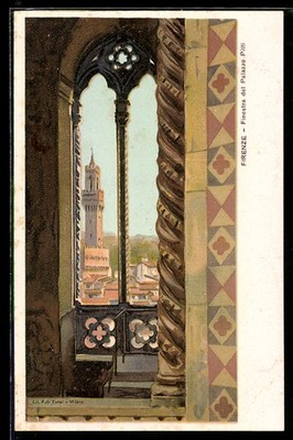 Artist Lithograph Firenze, View from a Window of Palazzo Pitti 