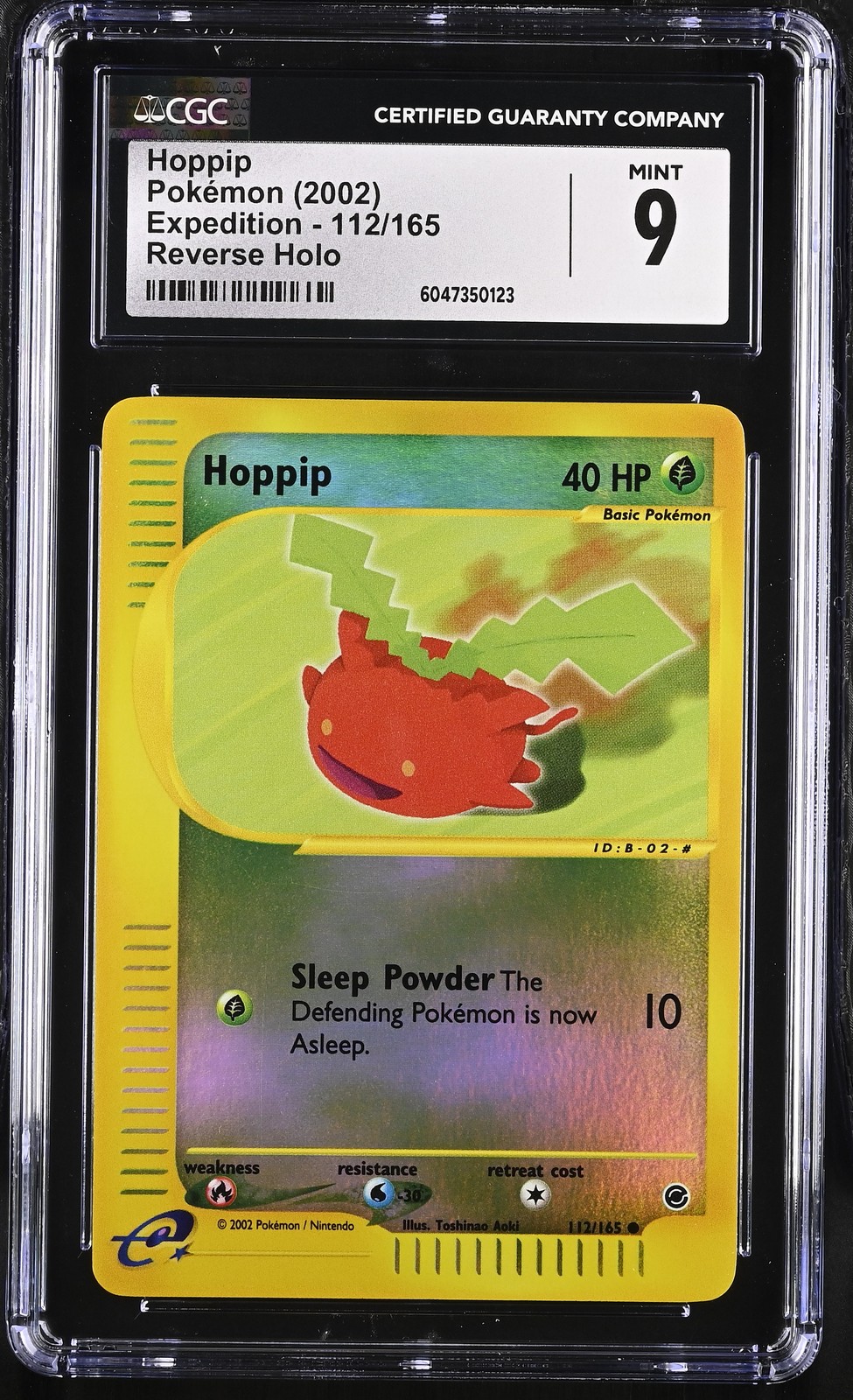 CGC 9 MINT Hoppip 2002 Expedition 112/165 Reverse Holo Pokemon Card psa