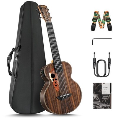 30inch Caramel CB904G Ebony Wood Electric Guitalele Small Guitar Kit Beginner...