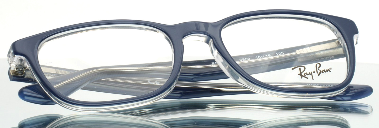 RAY BAN RB1592 3853 Navy Unisex Kids Square Full Rim Eyeglasses 46-16-125 B:35