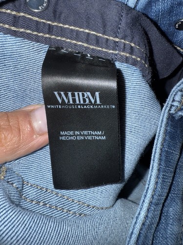White House Black Market Jeans Damen Gr. 0S 0 Short High Rise Skinny Flare blau - Bild 8 von 9