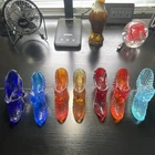 Lot of 7 Decorative Multicolor Glass Shoe Slipper Figurines Collection