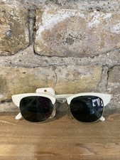 Vintage 60s 70s Cool Ray Polaroid Bright Colorful White Sunglasses