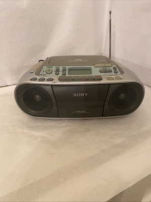 Vtg Sony CFD-S01 CD Radio Cassette Boombox Mega Bass CD-R RW Audio Portable Work