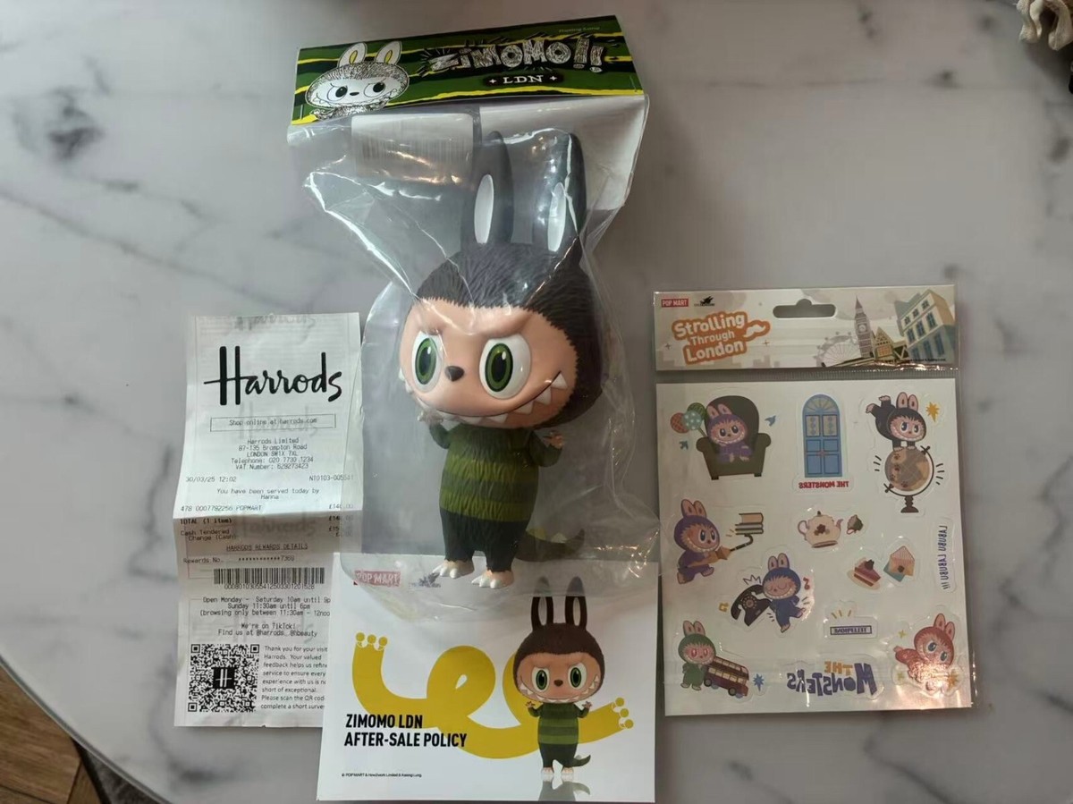 Popmart Labubu Zimomo United Kingdom Exclusive, Harrods London