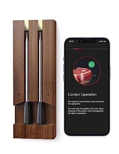 Smart Meat Thermometer,  Wireless Food Thermometer Bluetooth with Smart 2 Probe