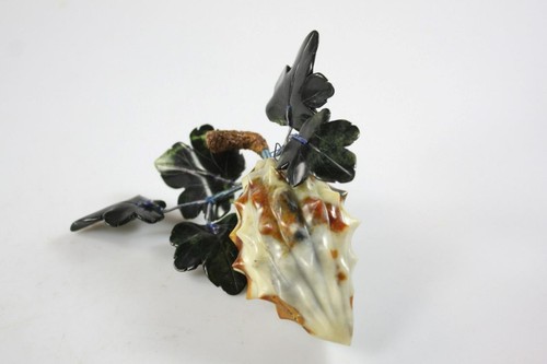 VINTAGE CHINESE FINE CARVED NATURAL JADE FRUIT BUNCH - Picture 6 of 7