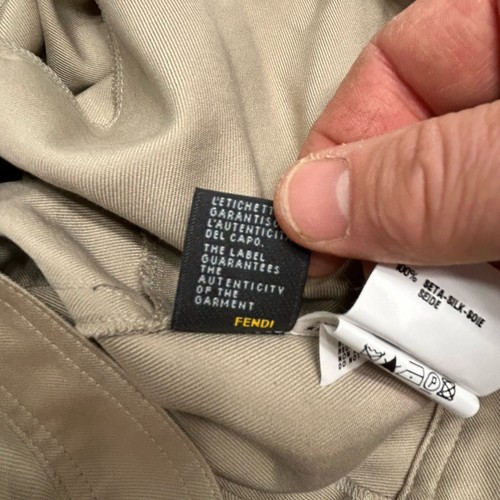 Fendi 100% Silk Slacks EU 38 US 2 Tan Pleated Barrel-Leg Pants Made in Italy VGC - Picture 12 of 17
