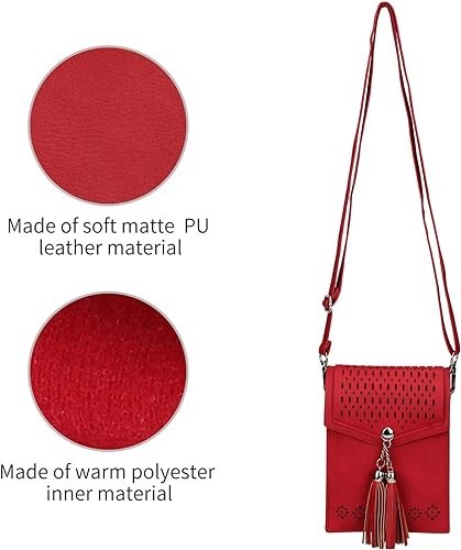 Kleine Damen-Umhängetasche, Quaste Handy Geldbörse Halter Geldbörse - Bild 2 von 6
