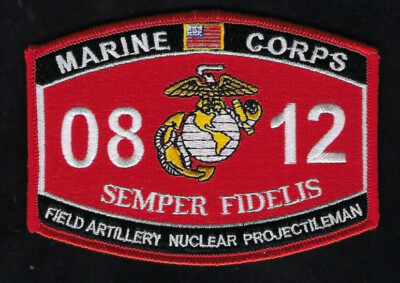 MOS 0812 Field Artillery NUCLEAR PROJECTILEMAN US MARINES PATCH PIN UP WOW