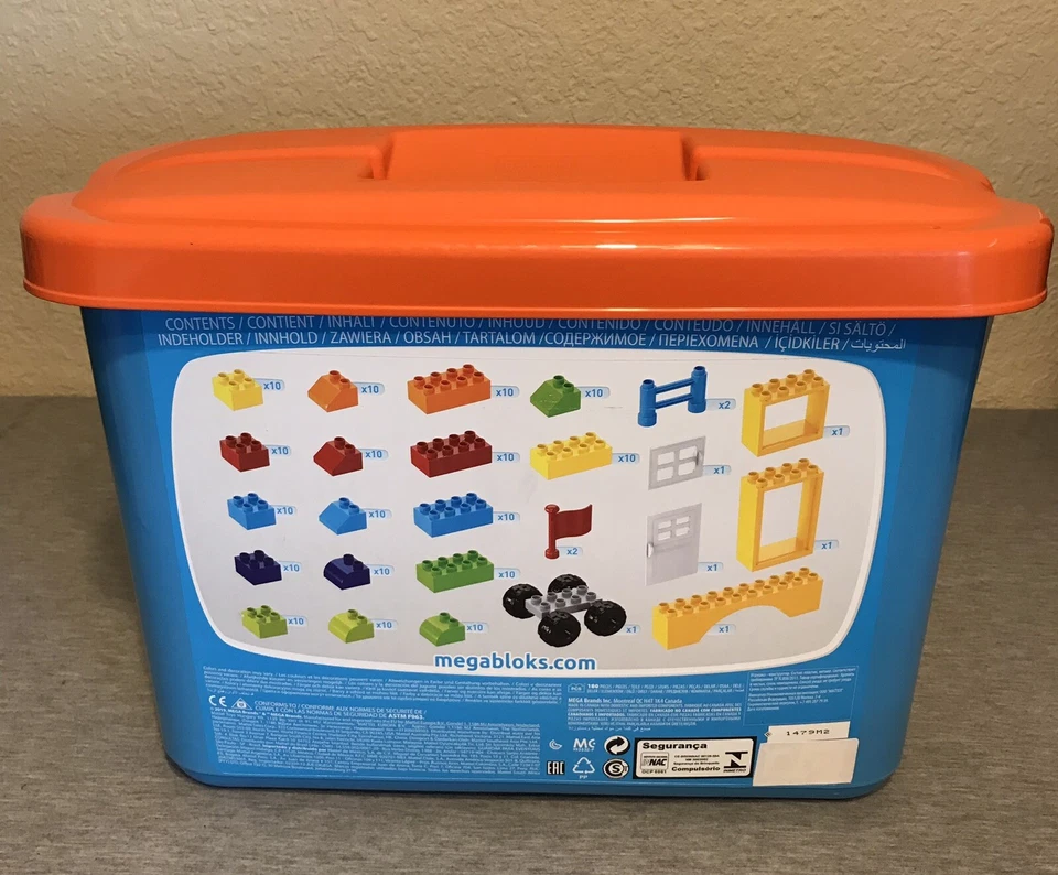 Mega Bloks  Bulk Tub Junior Builders - Large 180 Pcs New NIB GJD22 - Image 2 of 2
