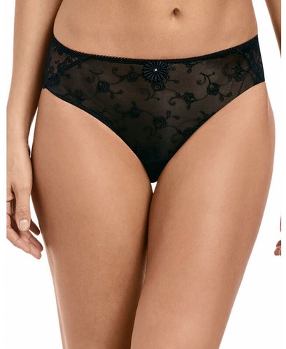 Wacoal Opulence Brief Size S 10 12 Sheer Mesh Sexy Black Lace Knickers 133005 - Picture 3 of 12