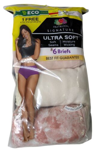 Fruit Of The Loom Womens Ultra Soft Briefs 6-Pack Size 11/4X Moisture Wicking