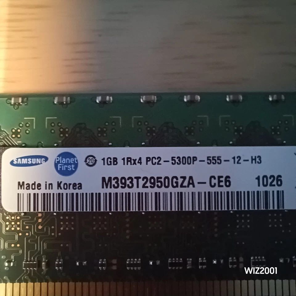 Lot Samsung Hp 9x 1GB 1Rx4 DDR2 PC2-5300P ECC Registered Server RAM TOT=9GB - Image 4 of 4