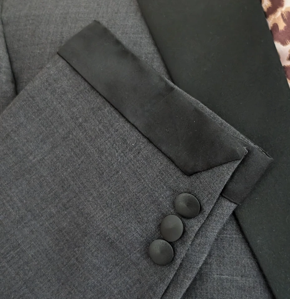 Elegante Abrigo de Esmoquin 40L Vintage Años 60 Lord West Chaqueta de Cena con Puños de Satén Asesino Foto 2 de 4