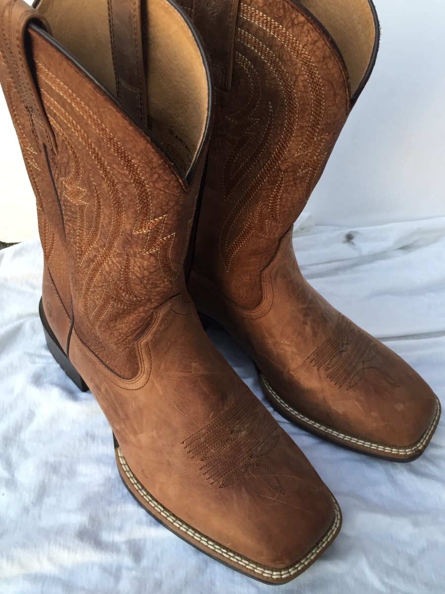 New Ariat® Sz 11D Mens Hybrid Rancher Distressed Brown Square Toe Boots 10023175 Ariat Mens Distressed Brown Square Toe Boots Style 10023175 main image 4