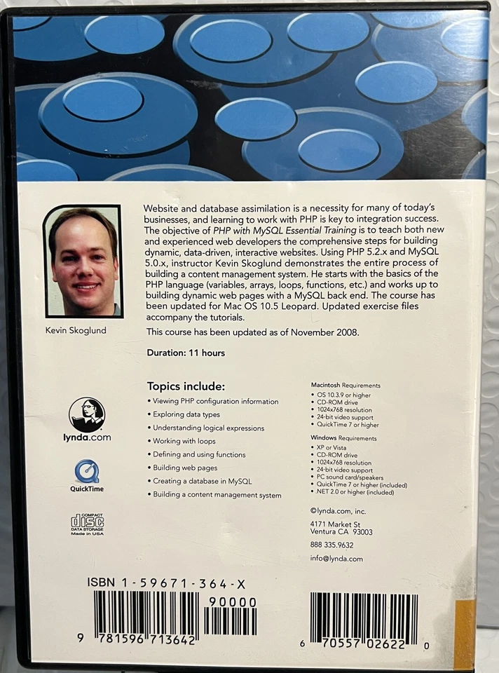 PHP with MySQL Essential Training [Mac/Win CD-ROM, 9781596713642] Kevin Skoglund - Image 2 of 4