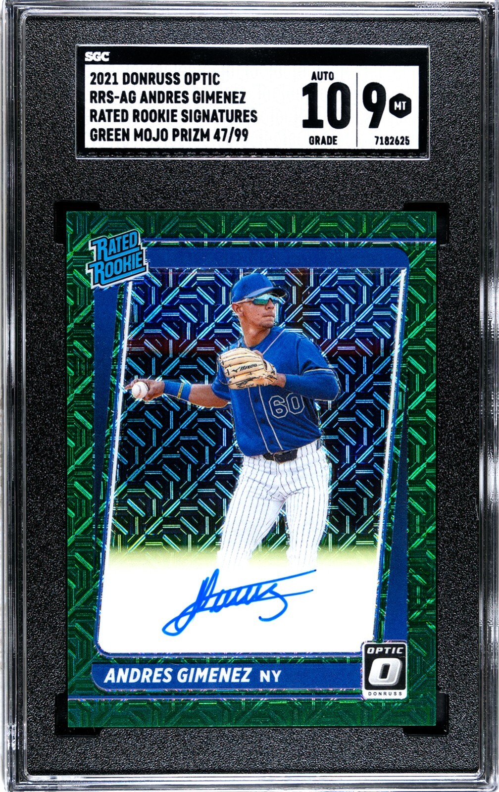 2021 Panini Donruss Optic Andres Gimenez Green Mojo Prizm Rookie Auto /99 RC