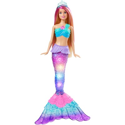 Barbie Barbie Malibu Zauberlicht Meerjungfrau mit Leuchtfunktion, Puppe