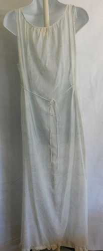 Camicia da notte senza maniche vintage Barbizon lunga avorio floreale chemise taglia large - Foto 5 di 7