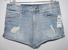 American Rag Cie Denim Blue Jean Shorts Sz 5 28x2 Distressed Rolled Cuff Shorty