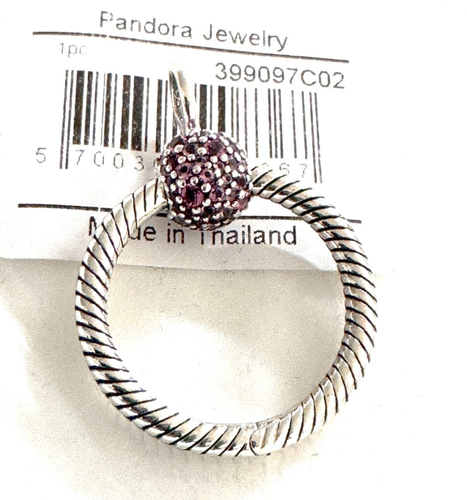 NWT💕 PANDORA MOMENTS SMALL PAVE O PENDANT PINK CZ 399097C02 - Picture 4 of 8