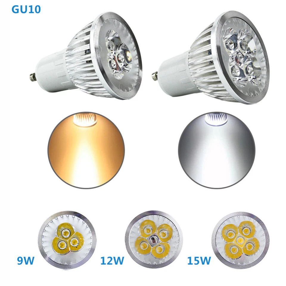 GU10 LED Bulb Dimmable Spotlight Replace Halogen Lighting Lamp 9W 12W 15W - Image 3 of 4