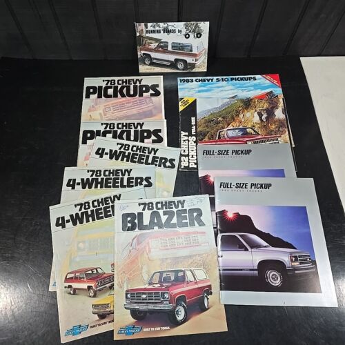 (10pc) Chevy Truck Dealer Booklets 70s 80s Vintage Advertising Brochure Catalogs