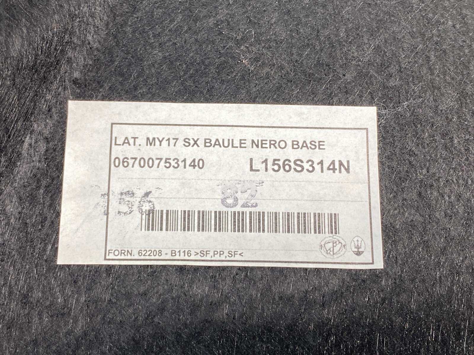 14-21 Maserati Quattroporte Rear Trunk Left Quarter Panel Side Carpet Cover OEM✅