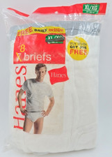 Hanes Men's XL Briefs 42" Waist 2006 White Pack of 8 PMR0384 New Sealed