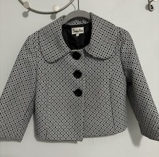 Donna Rae Cropped Plaid Jacket Womens Size 4