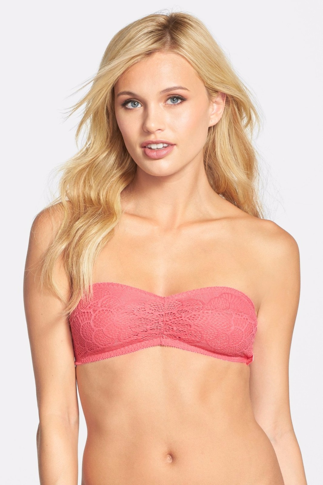 Calvin Klein 'CK One' Strapless Bandeau Bra in Dark Miller Pink, Small