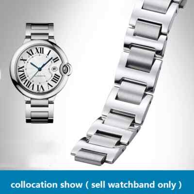 Stainless Steel Lug End Strap For Cartier Ballon Bleu 14-22mm Series Watch Band