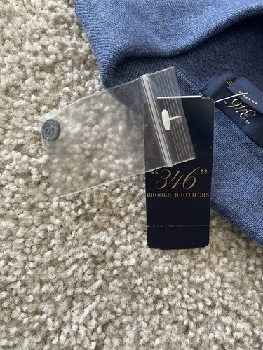 New Mens 346 Brooks Brothers 100% Merino Wool Long Sleeve Polo Sweater Blue - XL - Picture 10 of 14