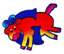 letter g goat fabric applique iron on silly not embroidered 2.5 inch 1pc