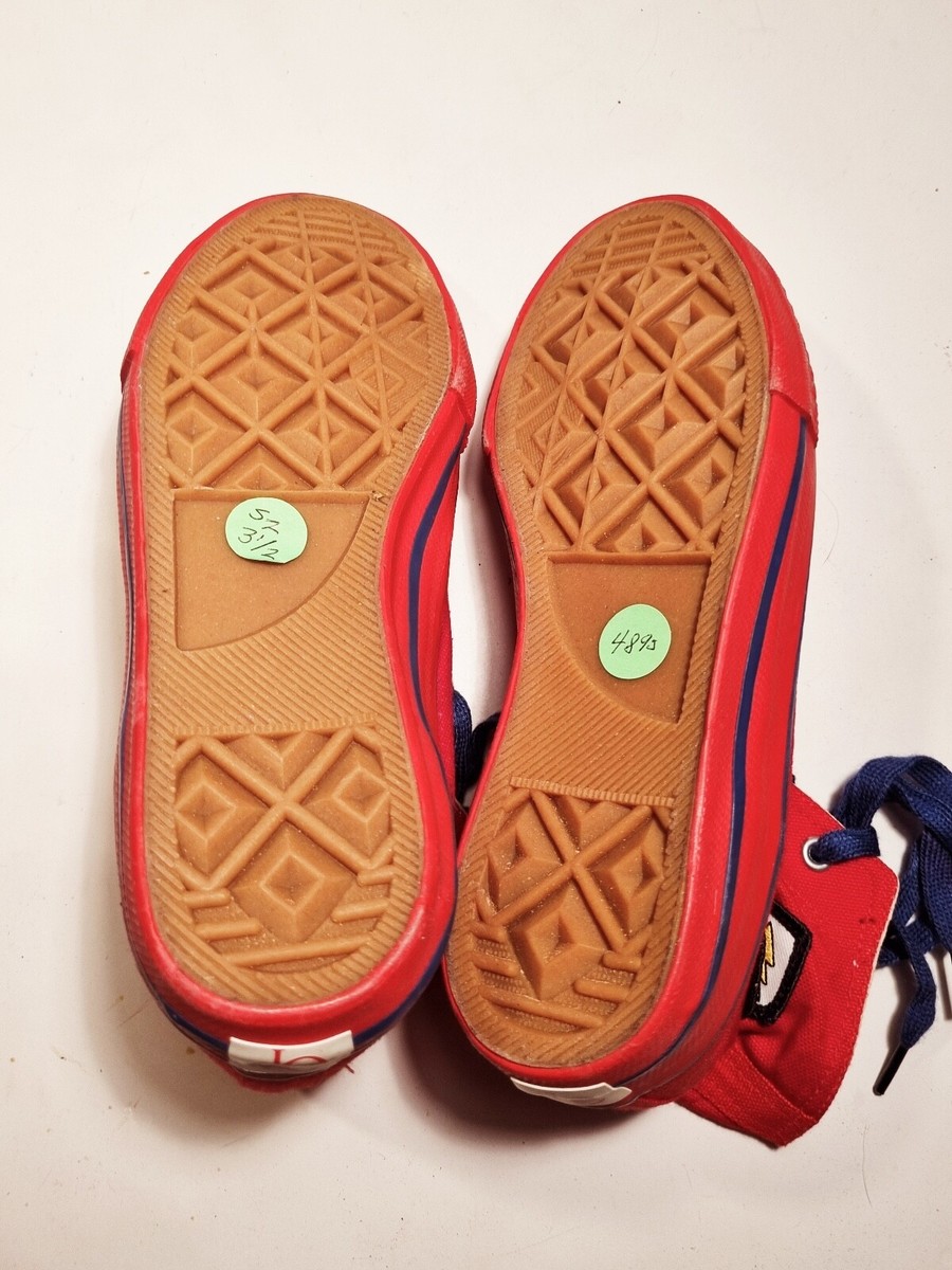 OCEAN PACIFIC OP RED ATHLETIC HIGH TOP SNEAKERS SHOES SZ 3 1