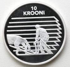 1998 Estonia 10 Krooni 80 Years of Independence Silver Proof