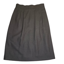 Vintage Talbots Black Midi Skirt, 100% Wool, USA Made, with Pockets
