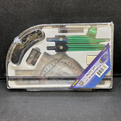 10 Piece Compass Protractor Triangle Ruler Set Math Drafting Drawing Geometry