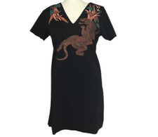 Zara Rubberized Jaguar Casual Sz Medium Dress