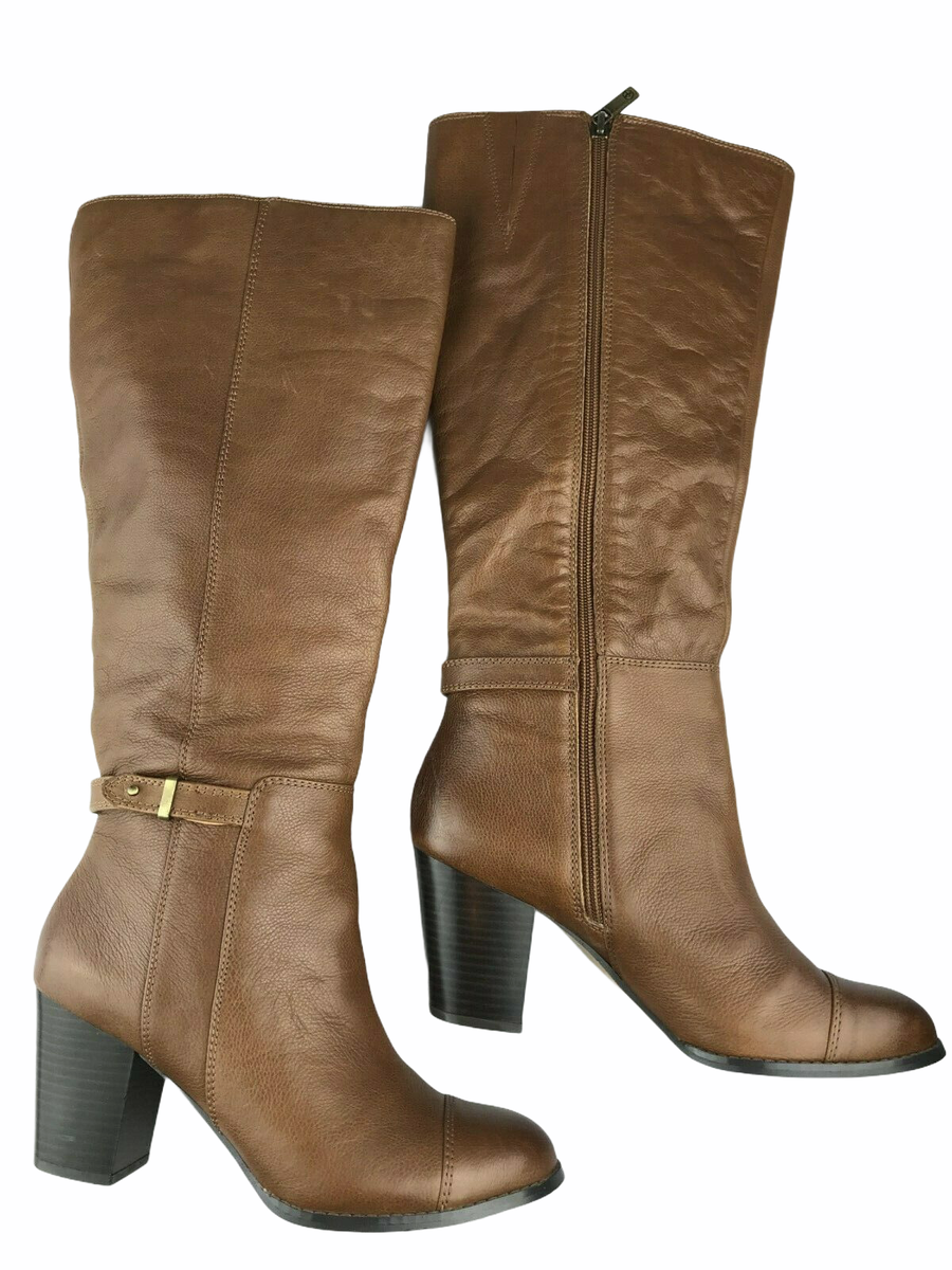 Giani Bernini Brown Tall Leather Riding Boots US Women's Side 