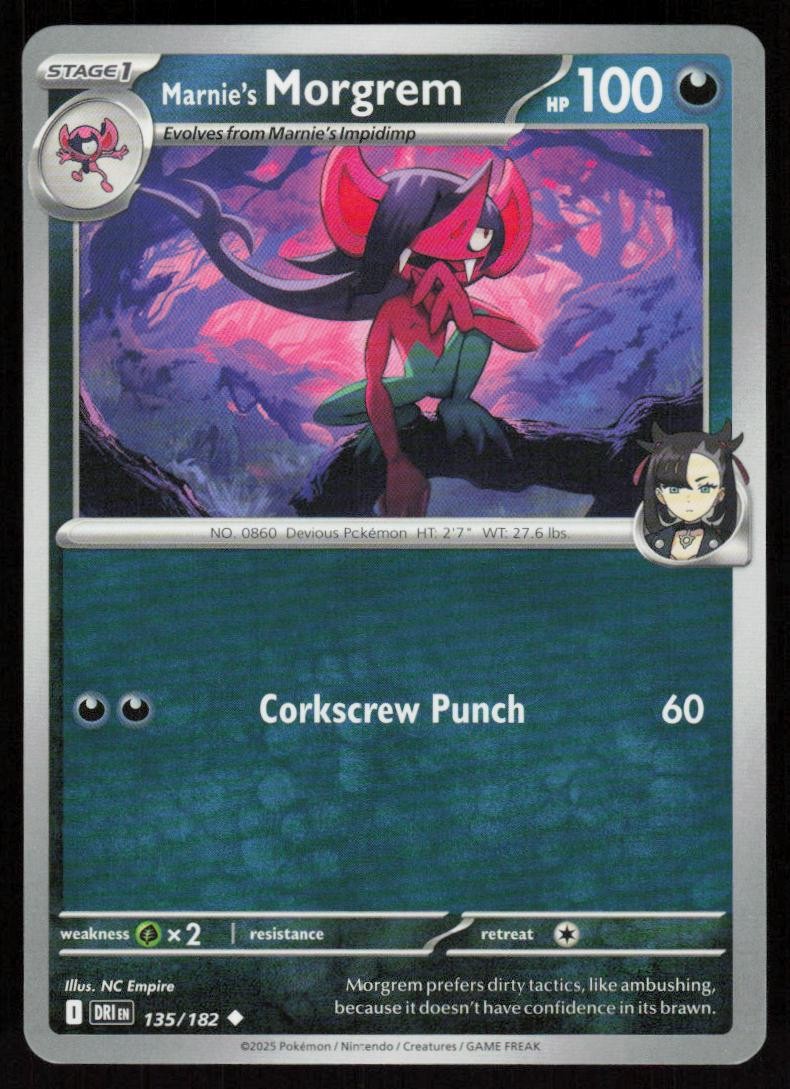 Marnie's Morgrem 135/182 Uncommon Destined Rivals Pokemon NM