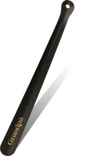 Metal Shoe Horn 16 in - Made in the USA - Classic Black-Gold Grandpa