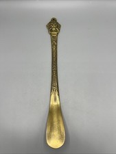 Vintage Brass Lion Head Shoe horn Ornate Golden 14"