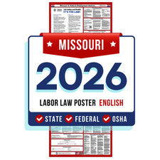 Missouri State and Federal Labor Law Poster 2026 - Non-Laminated Paper