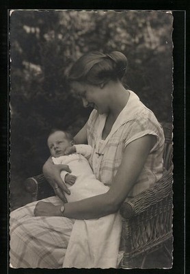 Postcard Mother With Her Child In Her Arms, Mother Happiness 