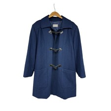 Vintage Pendleton Navy Wool Toggle Coat Thinsulate Lined Made in USA Women L