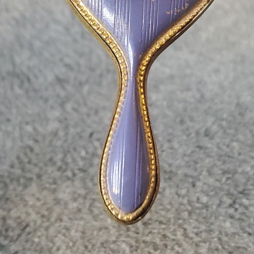 Accessorio specchio a mano dipinto ottone bambola vintage stile neoclassico/rococò - Foto 7 di 10
