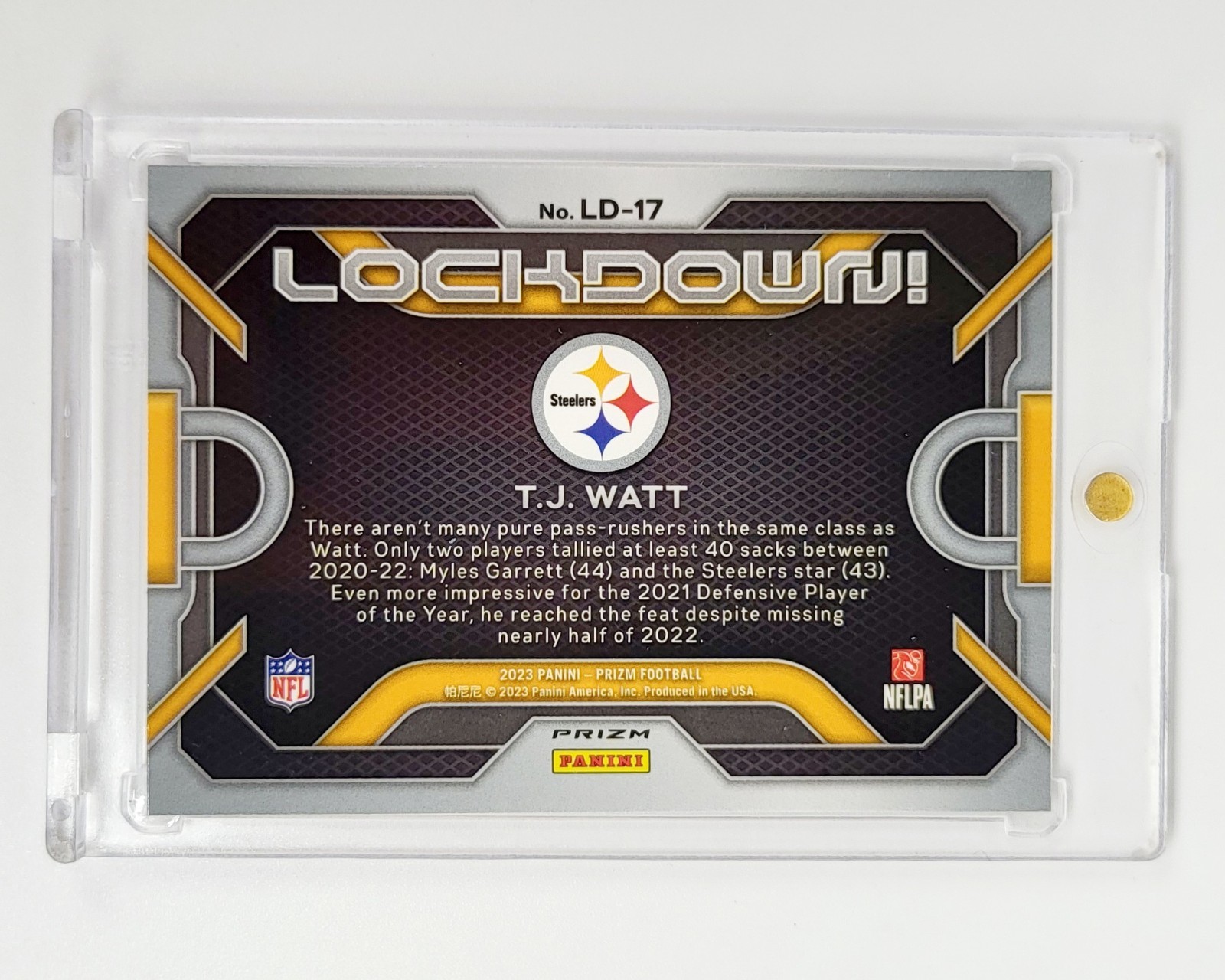 MINT NO HUDDLE DISCO PRIZM 2023 Panini Lockdown TJ Watt PITTSBURGH STEELERS NFL 